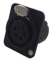 SOCKET, XLR, BLACK, 4POLE