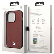 Case BMW BMHCP14L22RFGR iPhone 14 Pro 6.1&quot; Burgundy/burgundy Leather Diamond Pattern, BMW