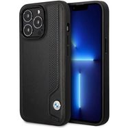 Case BMW BMHCP14X22RBDK iPhone 14 Pro Max 6.7&quot; black/black hardcase Leather Blue Dots, BMW