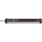 Premium-Protect-Line 60,000A power strip with surge protection and USB 6-way 3m H05VV-F 3G1,5