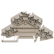 Multi-tier modular terminal, Tension-clamp connection, beige, 2.5 mm², 800 V, Number of connections: 8, Number of levels: 2, TS 35, V-0 Weidmuller