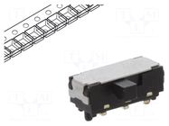 Switch: slide; Pos: 2; SPDT; 0.3A/6VDC; ON-ON; No.of term: 3; SMT C&K