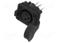 Connector: XLR; socket; female; AXS; 15A; 133V; PIN: 3; IP65; straight AMPHENOL
