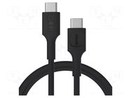 Cable; USB 2.0; USB C plug,both sides; 1.2m; black; 480Mbps; 100W GREEN CELL