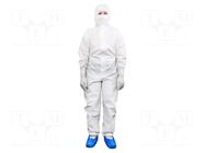 Cleanroom acces: coverall; white; M; cleanroom; 1÷100GΩ; 55g/m2 ANTISTAT