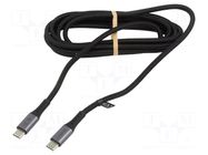 Cable; USB 3.2 Gen 2x2; USB C plug,both sides; 2m; black; 20Gbps LOGILINK