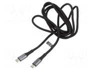 Cable; USB 3.2 Gen 2x2; USB C plug,both sides; 2m; black; 20Gbps LOGILINK