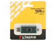 Pendrive; USB 3.2 Gen 1; 128GB; DataTraveler Duo; green; 0÷60°C KINGSTON TECHNOLOGY