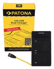 PATONA Dual LED USB Charger f. Sony NP-FM50 NP-F550 NP-F750 NP-F970, PATONA