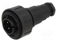 Connector: circular; plug; male; PIN: 4; 10A; 277V; IP68,IP69K; 6÷8mm BULGIN