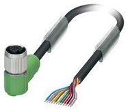 SENSOR CORD, 12P, M12 RCPT-FREE END, 3M