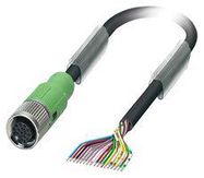 SENSOR CORD, 17P, M12 RCPT-FREE END, 3M