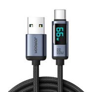 Joyroom Prism Series A16 USB-C / USB-A Cable 66W 1.2m with LED Display - Black, Joyroom