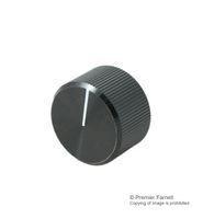 KNOB, AL, 20MM, BLACK, 6.4MM SHAFT