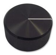 KNOB, AL, 30MM, BLACK, 6.4MM SHAFT