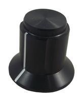 KNOB, AL, 12.7/18.8MM, BLACK, 6.4MM