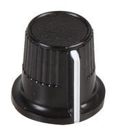 KNOB, 21MM, BLACK, CAP 6MM SHAFT