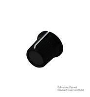 KNOB, 16MM, BLACK, CAP 6.4 SHAFT