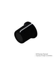 KNOB, 16MM, BLACK, CAP 6 SHAFT