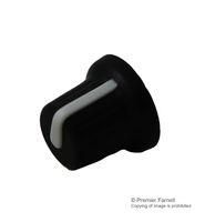 KNOB, 15.7MM, BLACK, WHITE LINE