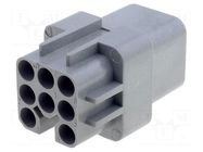 Connector: HDC; contact insert; female; CD; PIN: 8; 10A; 400V; 7+PE ILME