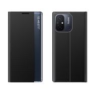 New Sleep Case Cover for Xiaomi Redmi 11A / Poco C55 / Redmi 12C Cover with Flip Stand Black, Hurtel