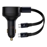 Car charger 2in1 33W 2x USB C (male) Baseus Enjoyment - black, Baseus