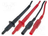 Test leads; Inom: 10A; Len: 0.9m; probe tip,banana plug 4mm CLIFF