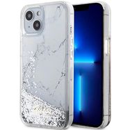 Guess Liquid Glitter Marble case for iPhone 14 - white, Guess