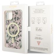Guess GUHMP14MHCFWSP iPhone 14 Plus 6.7" pink/pink hardcase Flower MagSafe, Guess