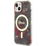 Guess Flower MagSafe case for iPhone 14 - green, Guess