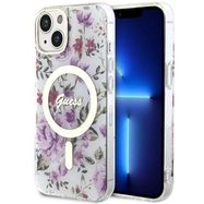 Guess Flower MagSafe case for iPhone 14 - transparent, Guess