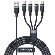 Joyroom Multi-Use Series S-A18 4in1 USB-A - USB-C / Lightning / Lightning / micro USB cable 1.2m - black, Joyroom