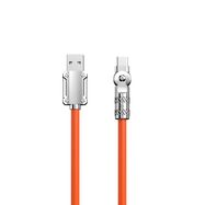 Dudao L24AC USB-A - USB-C angled cable with 180° rotation 120W 1m - orange, Dudao