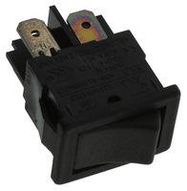 ROCKER SWITCH, DPST, BLACK