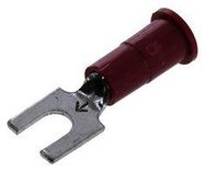 TERMINAL, SPADE/FORK, #6, CRIMP, RED