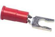 TERMINAL, LOCKING FORK, #6, CRIMP, RED