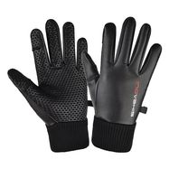 Men's insulated, anti-slip telephone gloves - black, Hurtel