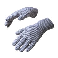 Braided telephone gloves with cut-outs for fingers - gray, Hurtel