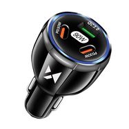 Wozinsky WCCCA car charger 2x USB-C 1x USB-A 90W PD QC - black, Wozinsky