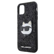 Karl Lagerfeld KLHCN61G2CPK iPhone 11 / Xr 6.1" black/black hardcase Glitter Choupette Patch, Karl Lagerfeld