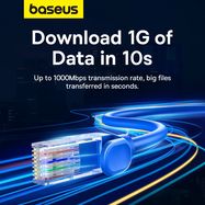 Baseus High Speed ​​Cat 6 RJ-45 1000Mb/s Ethernet cable 5m round - blue, Baseus