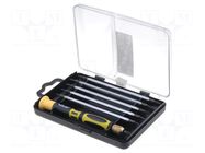 Kit: screwdriver bits; plastic box; Phillips,slot,Torx® C.K