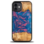 Wood and Resin Case for iPhone 12/12 Pro Bewood Unique Vegas - Pink and Blue, Bewood