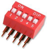 DIP SWITCH, 5POS, SPST-NO, SLIDE, TH