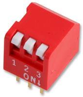 DIP SWITCH, 3POS, SPST-NO, PIANO KEY, TH