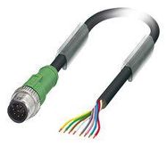 SENSOR CORD, 8P, M12 PLUG-FREE END, 1.5M