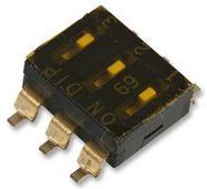 DIP SW, SPST, 0.025A/24VDC, 3 POS, SMD