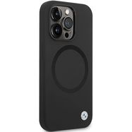 BMW BMHMP14XSILBK2 case for iPhone 14 Pro Max 6.7&quot; - black Signature Liquid Silicone MagSafe, BMW