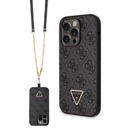 Guess GUHCP14LP4TDSCPK case for iPhone 14 Pro - black Crossbody 4G Metal Logo, Guess